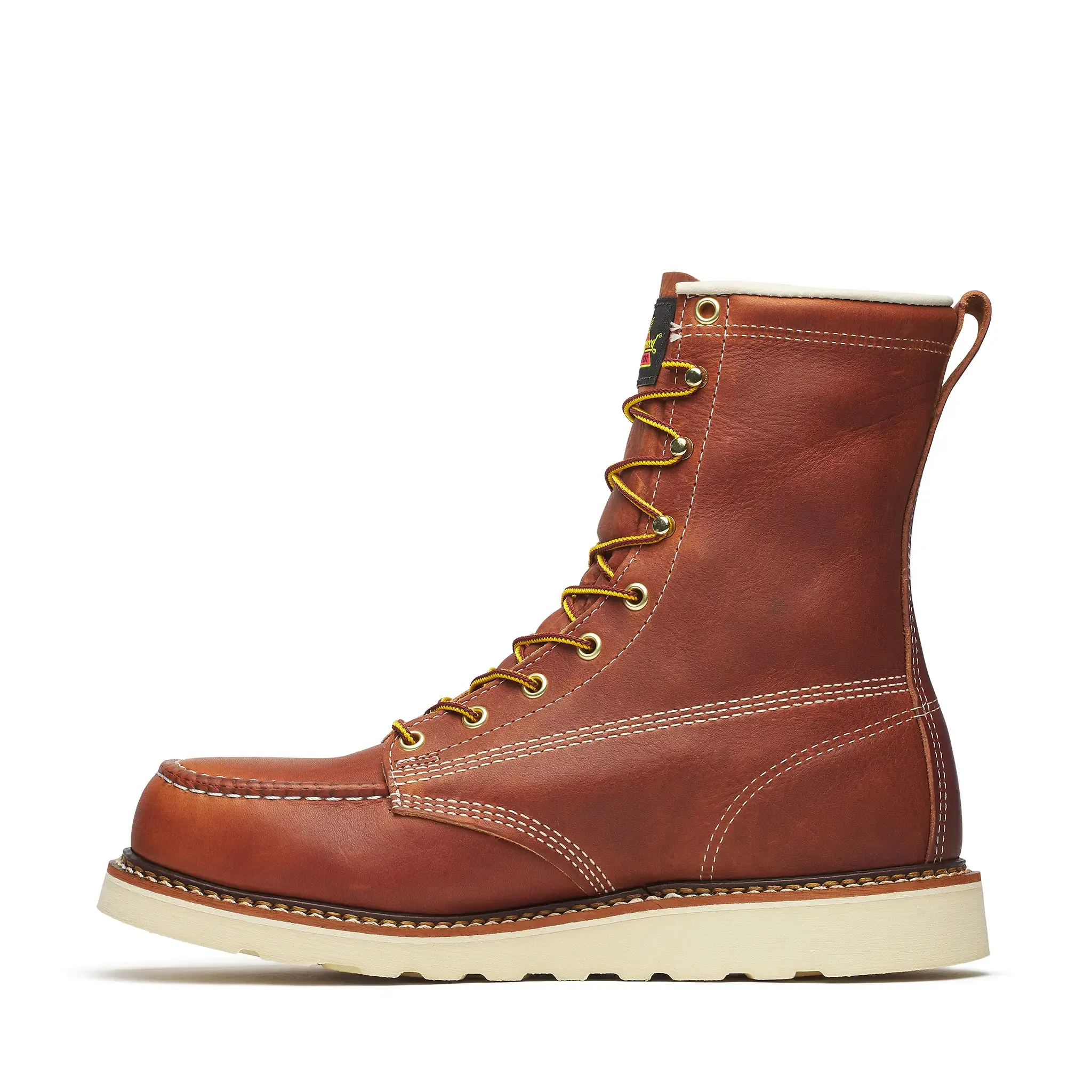 American Heritage 8" Steel-Toe Moc Toe Boot Maxwear Wedge Tobacco - Image 5