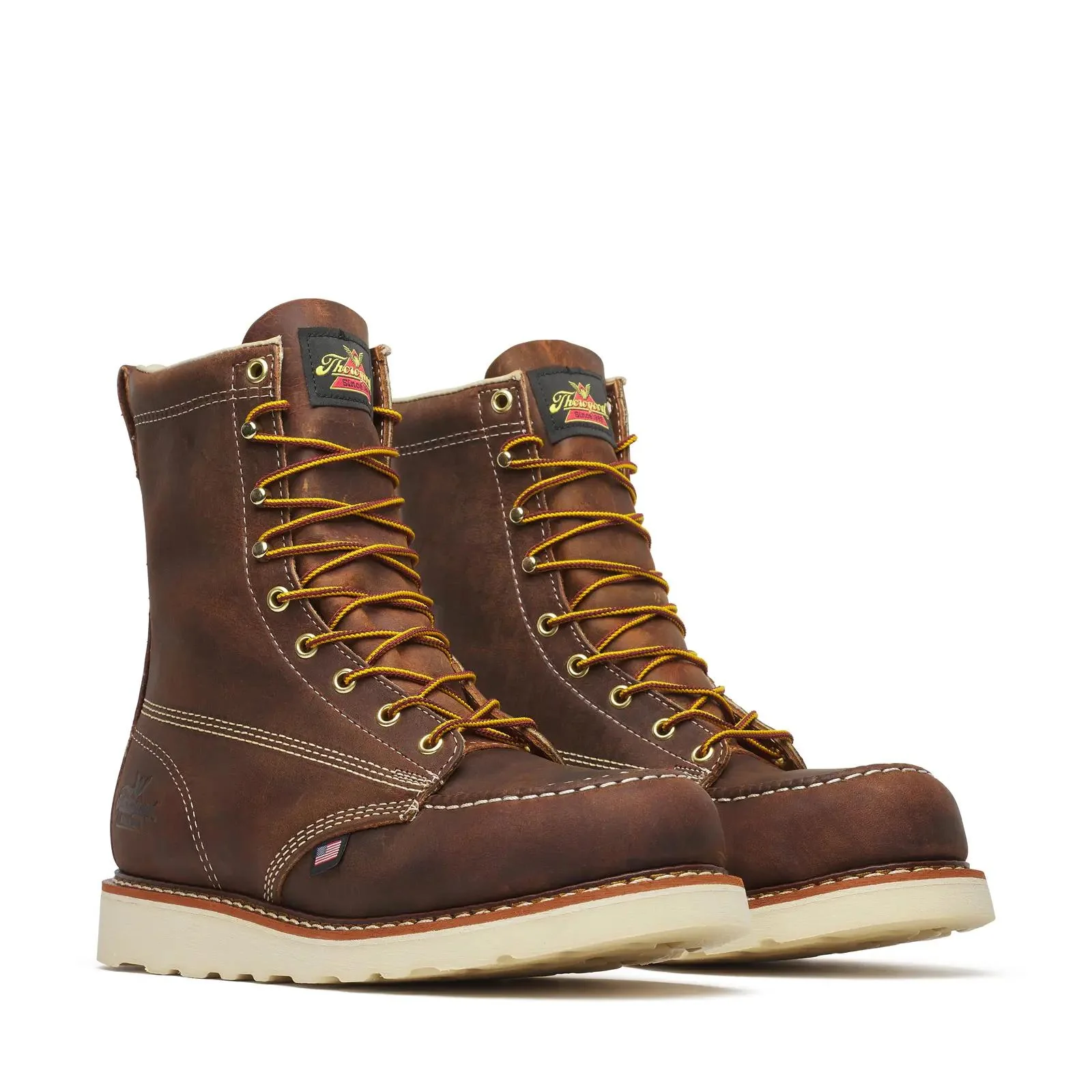 American Heritage 8" Steel-Toe Moc Toe Boot Maxwear Wedge Trail Crazy Horse - Image 2