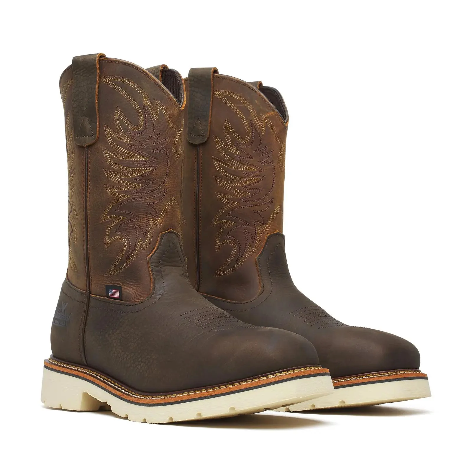Square Toe WGTN 11" Steel Toe Pebble Bottom Boot Crazy Horse Black - Image 2