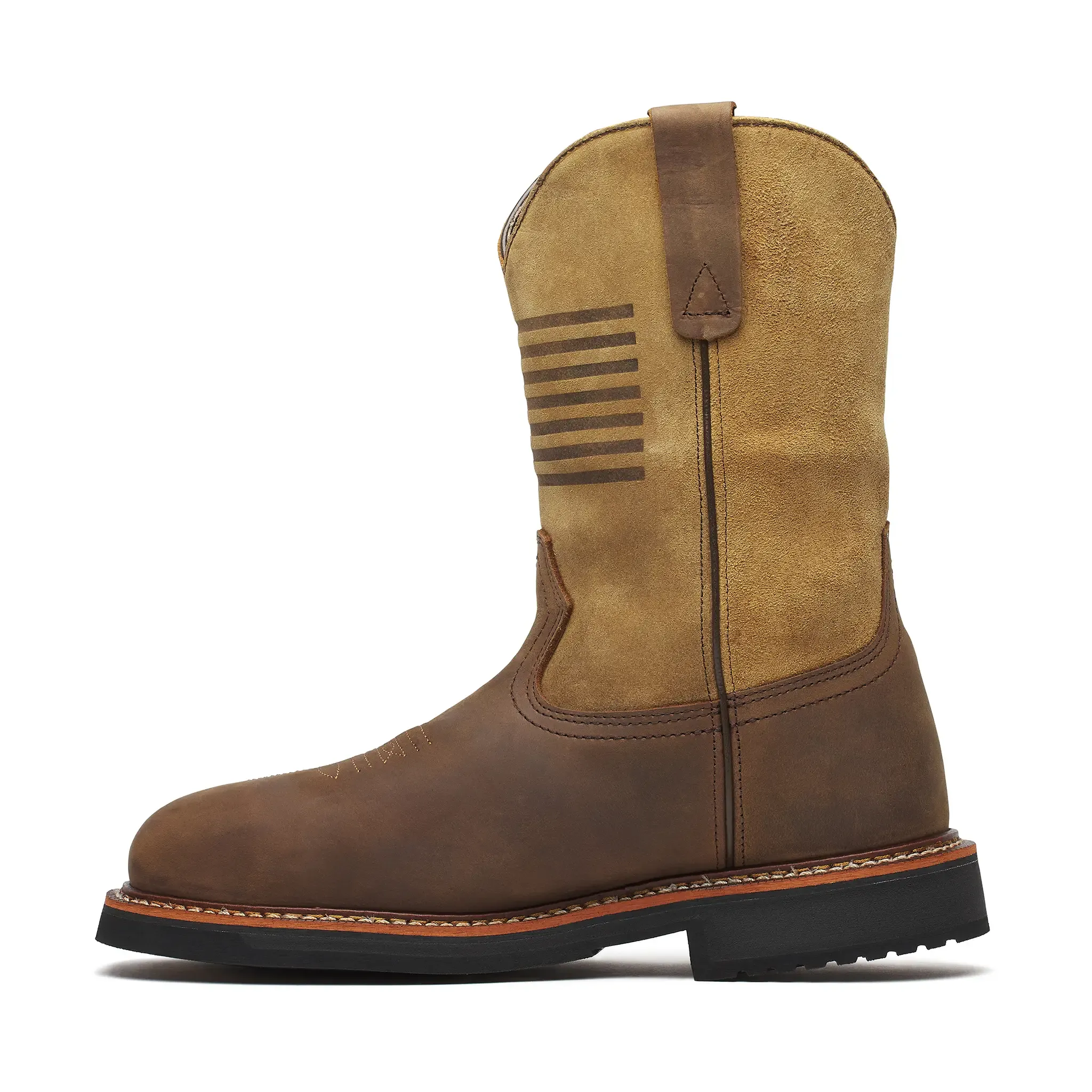 Western 11" Comp-Toe Waterproof Square-Toe Boot Crazy Horse/Tan - Image 5