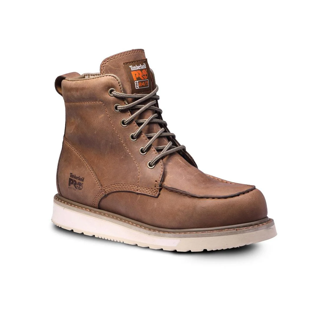 Wedge 6 Inch Soft-Toe Moc Toe Boot Brown - Image 2