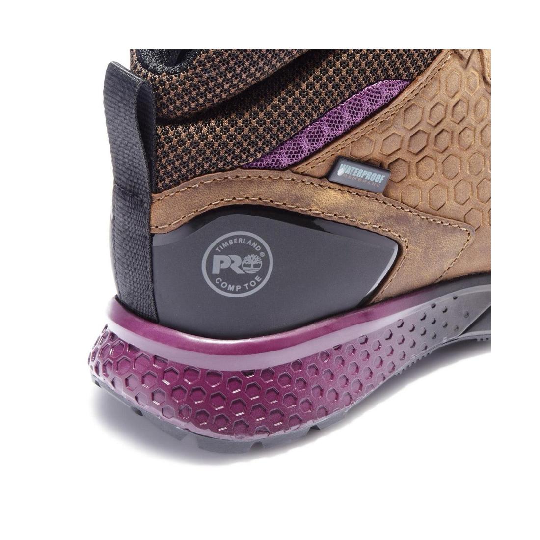 Women's Reaxion Composite-Toe Waterproof Work Boot Brown - Image 7