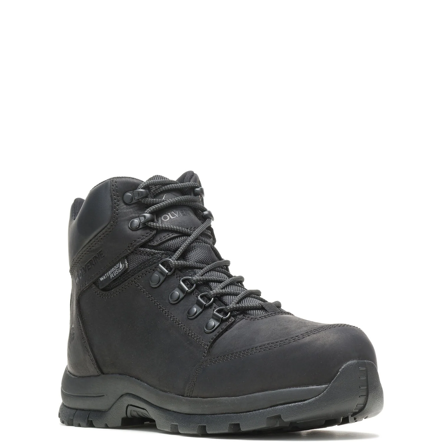Grayson Waterproof Steel-Toe Mid Work Boot Black - Image 2