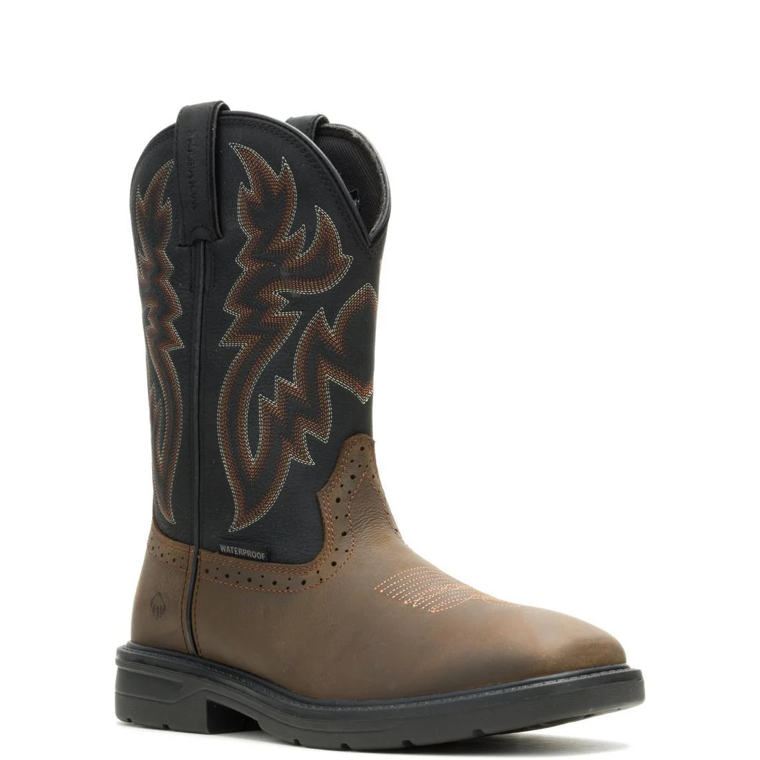 Rancher Level WP Soft-Toe Pull-On Work Boot Black/Brown - Image 2