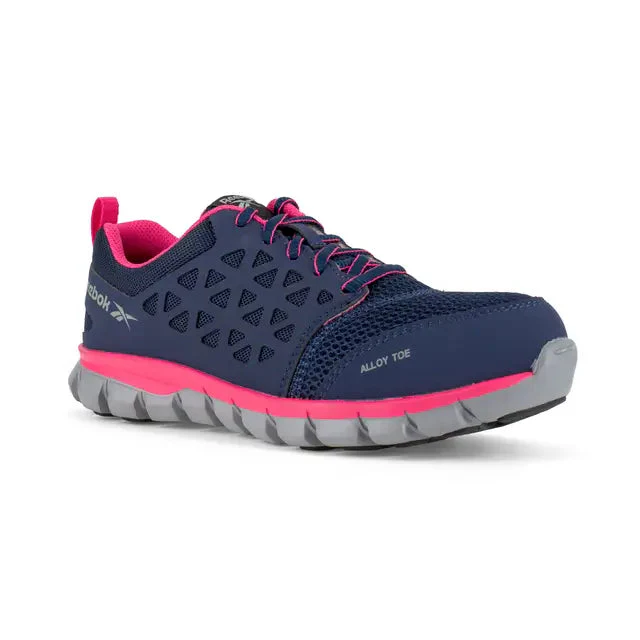 Women's Sublite Cushion Alloy-Toe Athletic Work Shoe Blue/Pink - Image 3
