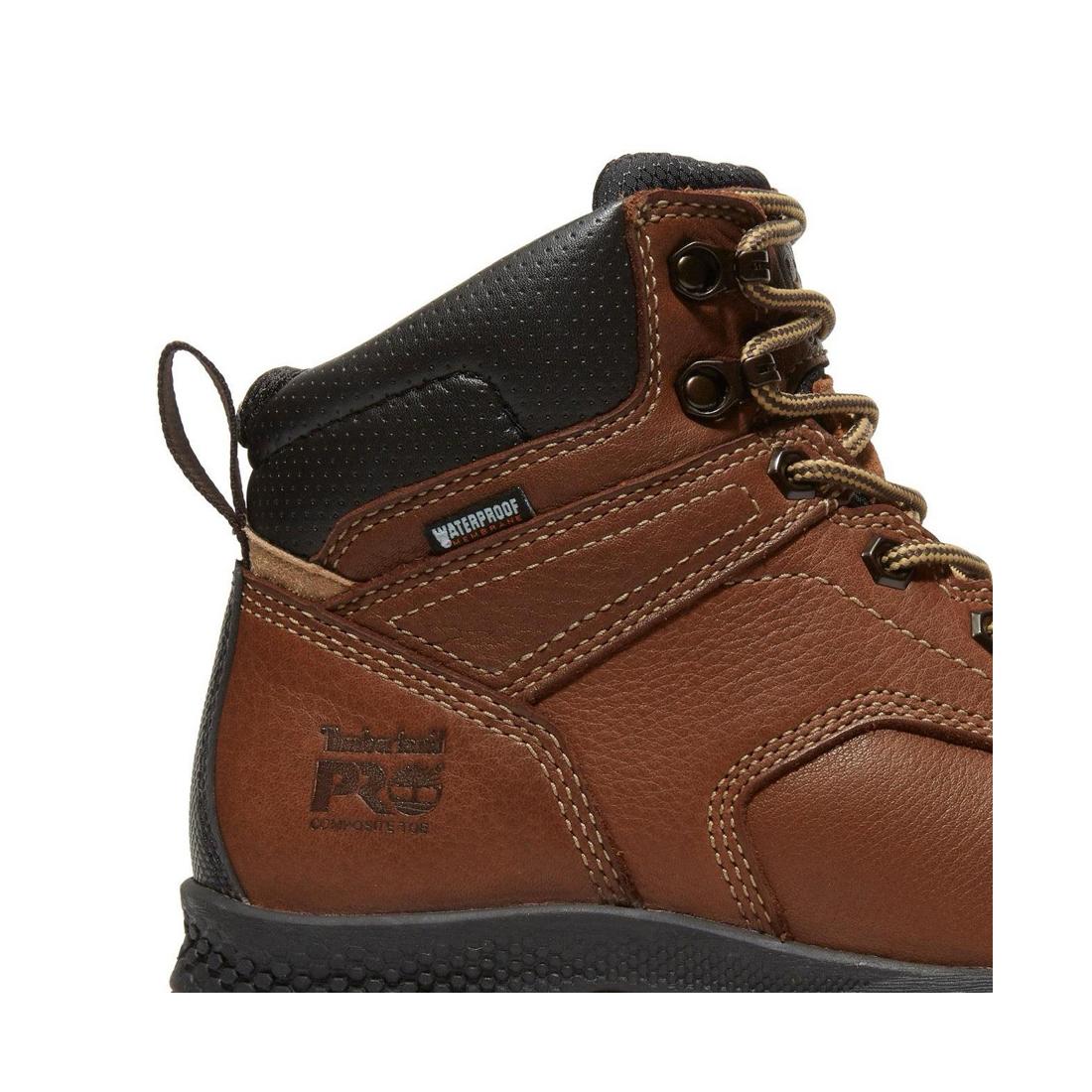 Women's Titan EV 6 Inch Composite-Toe Waterproof Work Boot Brown - Image 7