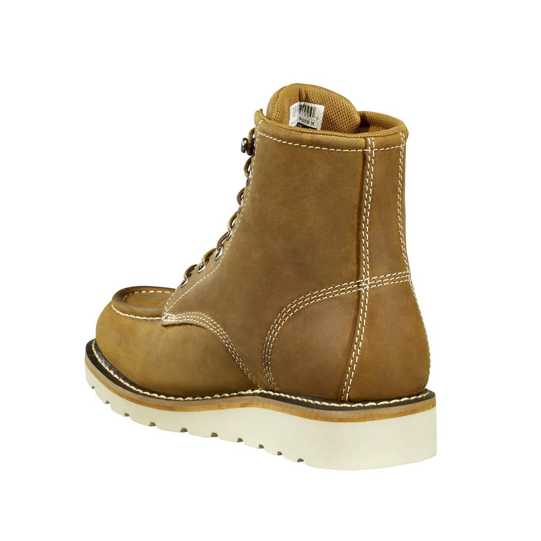 6" Women's Waterproof Moc Toe Wedge Soft Toe Boot Light Brown - Image 7